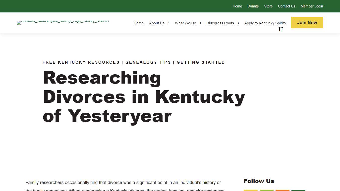 Researching Divorces in Kentucky of Yesteryear - Kentucky Genealogical Society
